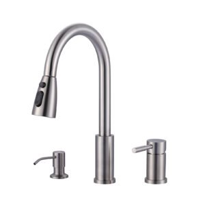 Single Handle Pull Down Sprayer Kitchen Faucet with Spray, Pull Out Spray Wand in Brushed Nickel