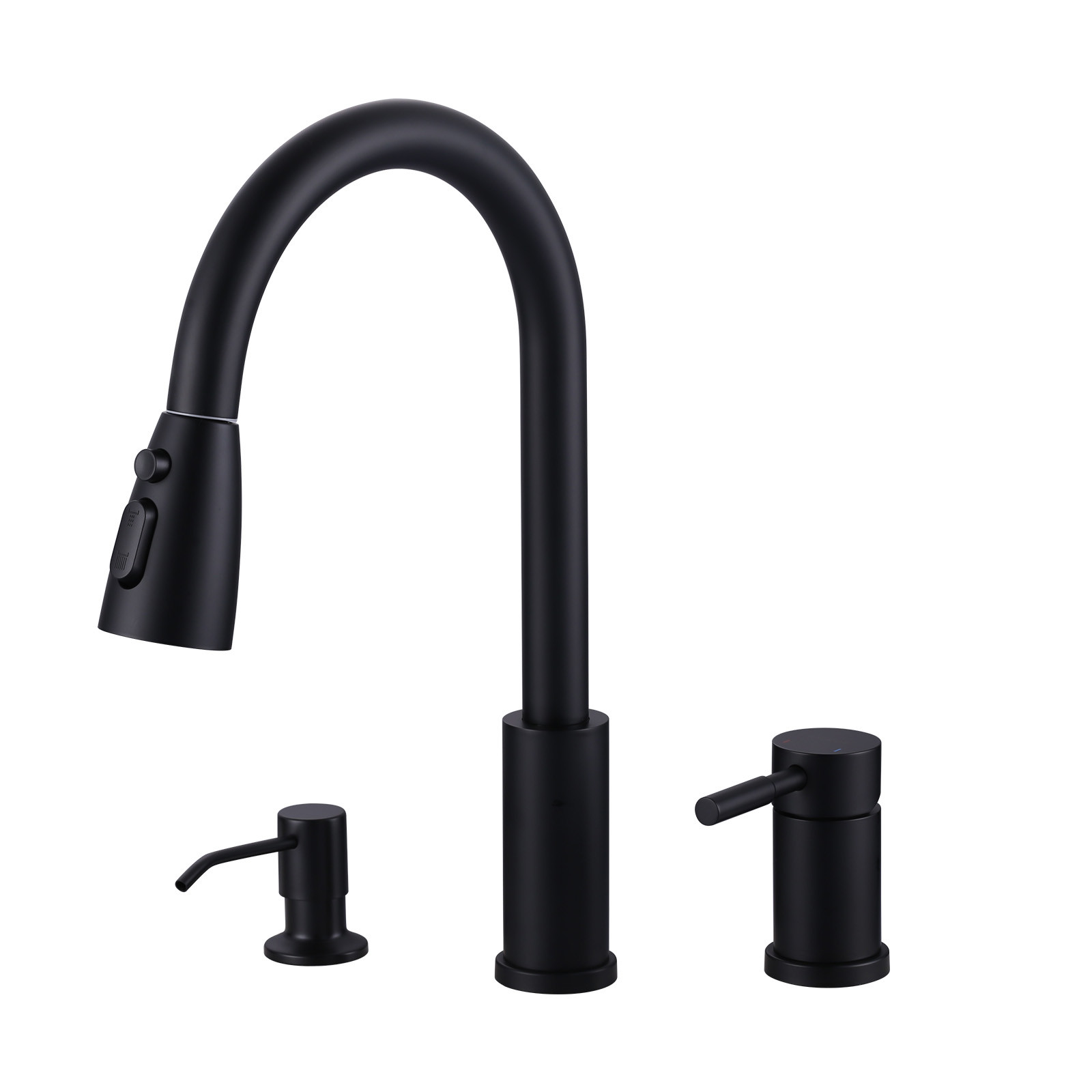 Single Handle Pull Down Sprayer Kitchen Faucet with Spray, Pull Out Spray Wand in Matte Black