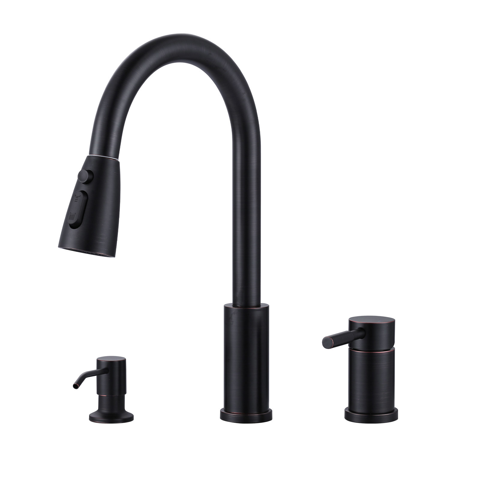 Single Handle Pull Down Sprayer Kitchen Faucet with Spray, Pull Out Spray Wand in Oil Rubbed Bronze