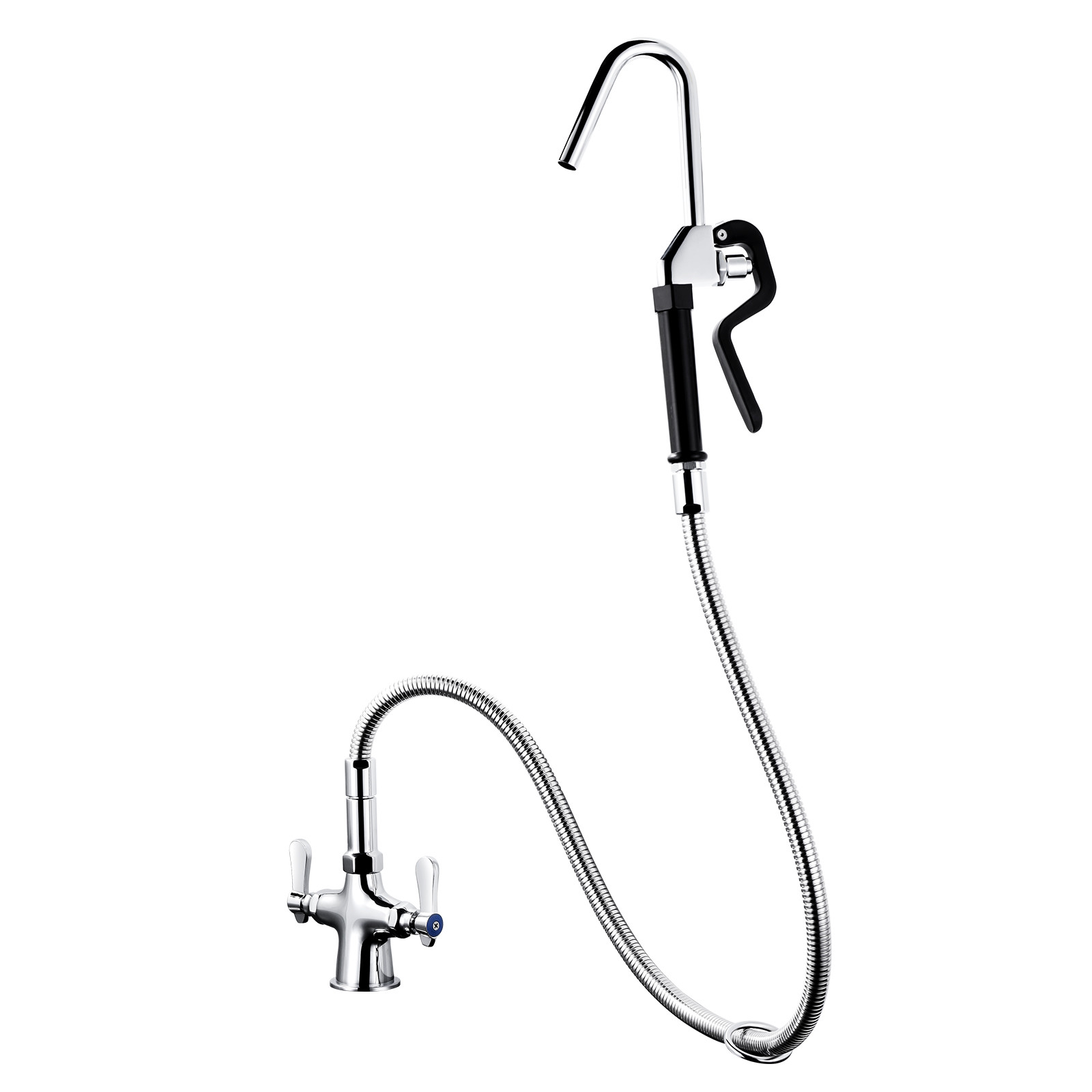 Double Handle Deck Mount Standard Pot Filler Kitchen Faucet in Chrome