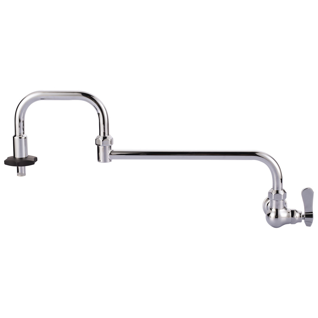 Single-Handle Wall Mounted Folding Commercial Standard Kitchen Faucet with Insulated Switch in Polished Chrome