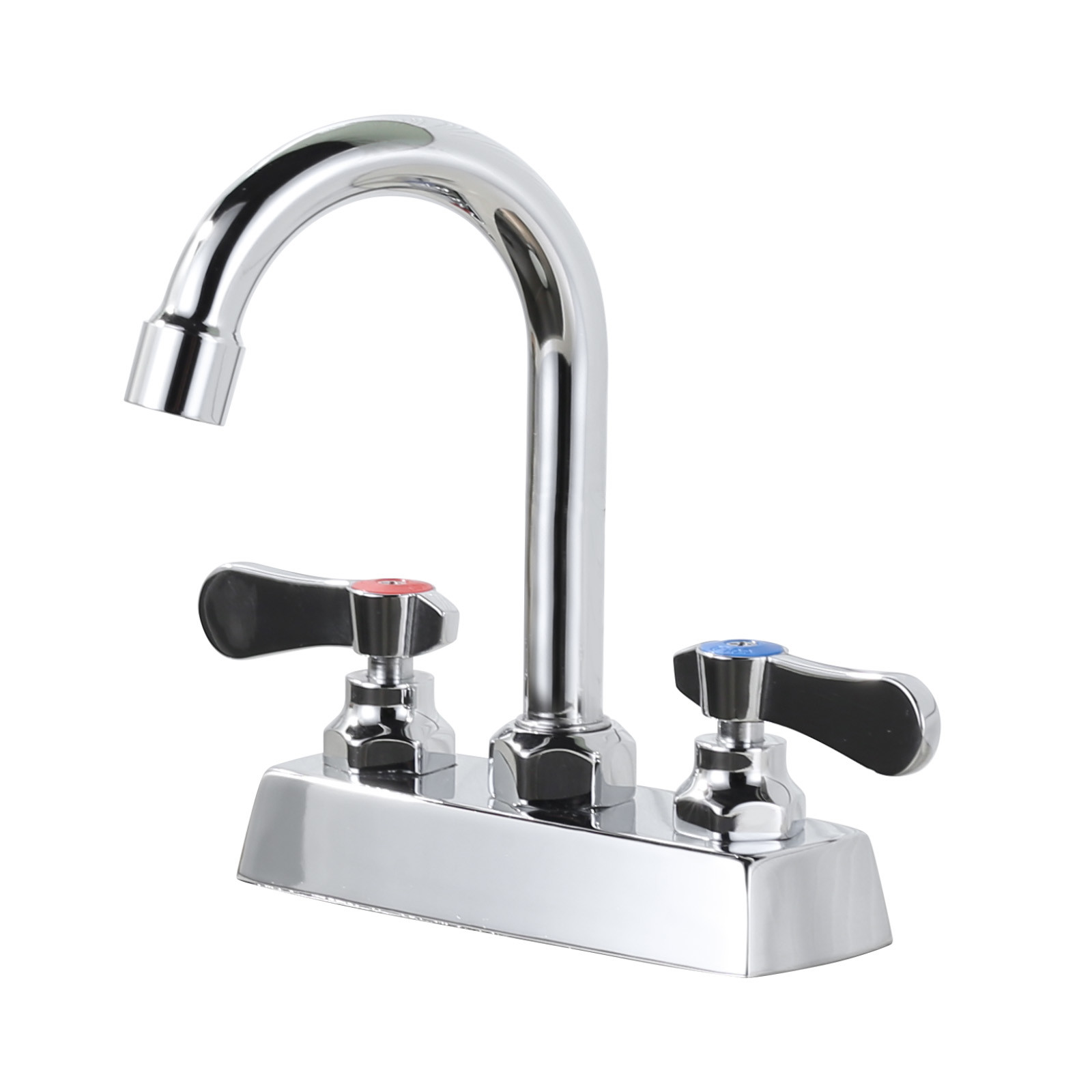 4 in. Centerset Double Handle High Arc Bathroom Faucet without Drain Kit in Chrome