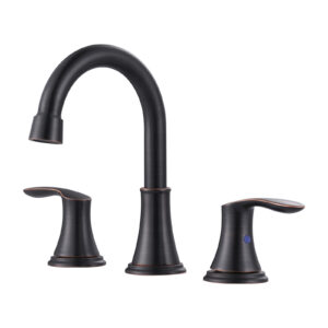 8 in. Widespread Double Handle Bathroom Faucet with Pop-Up Drain in Oil Rubbed Bronze