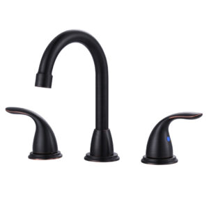 8 in. Widespread Double Handle Bathroom Faucet with Pop-Up Drain Assembly in Oil Rubbed Bronze