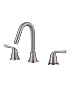 High -Arc 8 in. Widespread Double Handle Bathroom Faucet in Brushed Nickel
