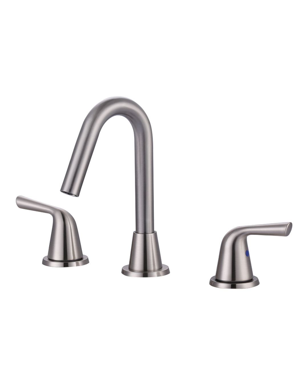 High -Arc 8 in. Widespread Double Handle Bathroom Faucet in Brushed Nickel
