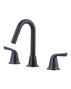 High -Arc 8 in. Widespread Double Handle Bathroom Faucet in Matte Black