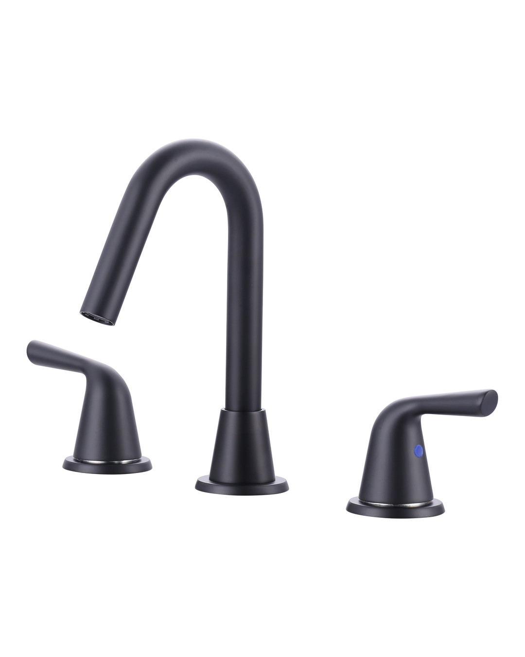High -Arc 8 in. Widespread Double Handle Bathroom Faucet in Matte Black