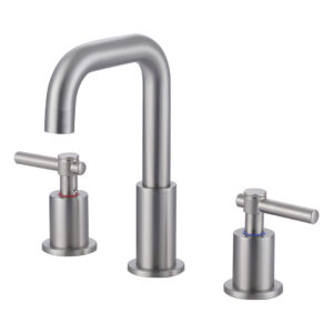 8 in Widespread Double Handle Bathroom Faucet in Brushed Nickel 3 Holes Bathroom Sink Faucet with Pop Up Drain