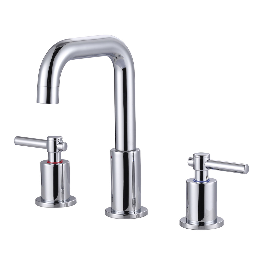 8 in Widespread Double Handle Bathroom Faucet in Chrome 3 Holes Bathroom Sink Faucet with Pop Up Drain”