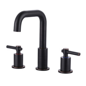 8 in Widespread Double Handle Bathroom Faucet in Oil Rubbed Bronze 3 Holes Bathroom Sink Faucet with Pop Up Drain