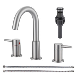 8 in. Widespread Double Handle Bathroom Faucet in Brushed Nickel