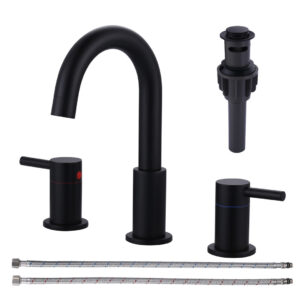 8 in. Widespread Double Handle Bathroom Faucet in Matte Black