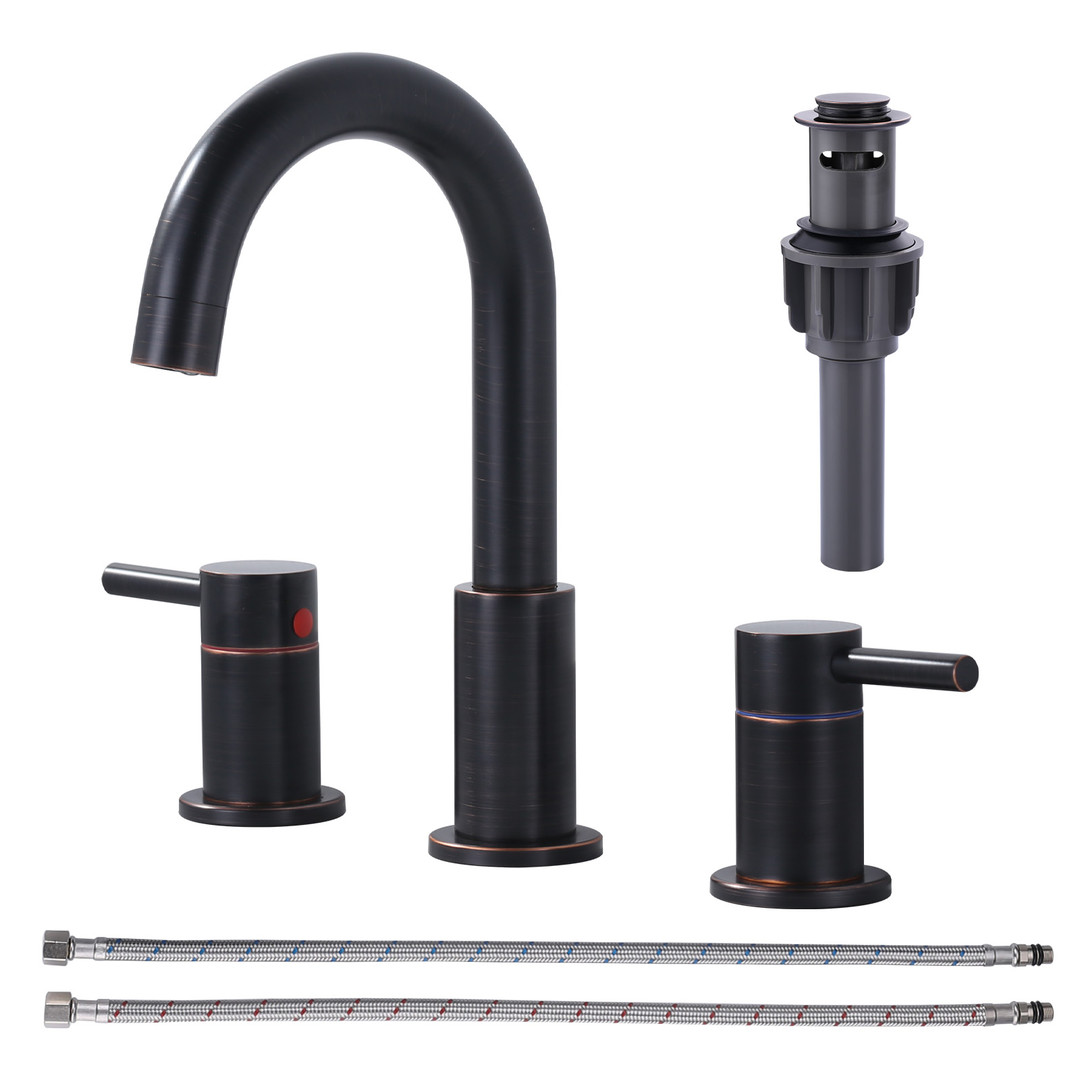8 in. Widespread Double Handle Bathroom Faucet in Oil Rubbed Bronze