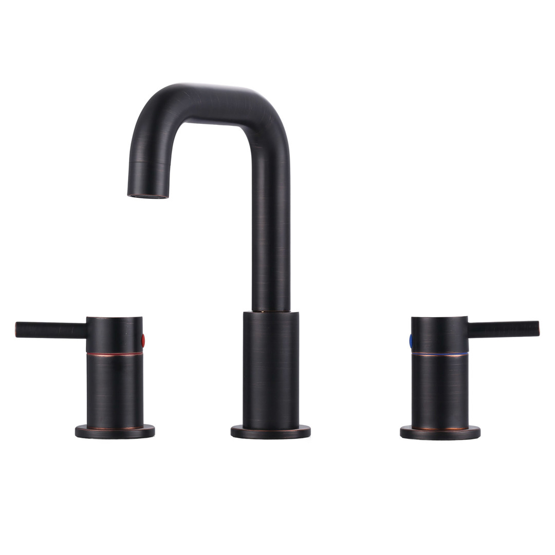 8 in. Widespread Double Handle High-Arc Bathroom Faucet with Pop-Up Drain in Oil Rubbed Bronze