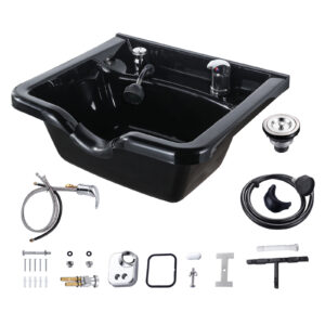 21.7 in. D x 19.3 in. W Wall Mounted Shampoo Bowl for Salons with Faucet