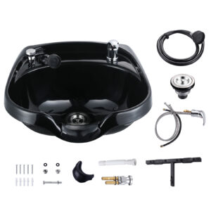 22.4 in. D x 20 in. W Wall Mounted Shampoo Bowl for Salons with Faucet