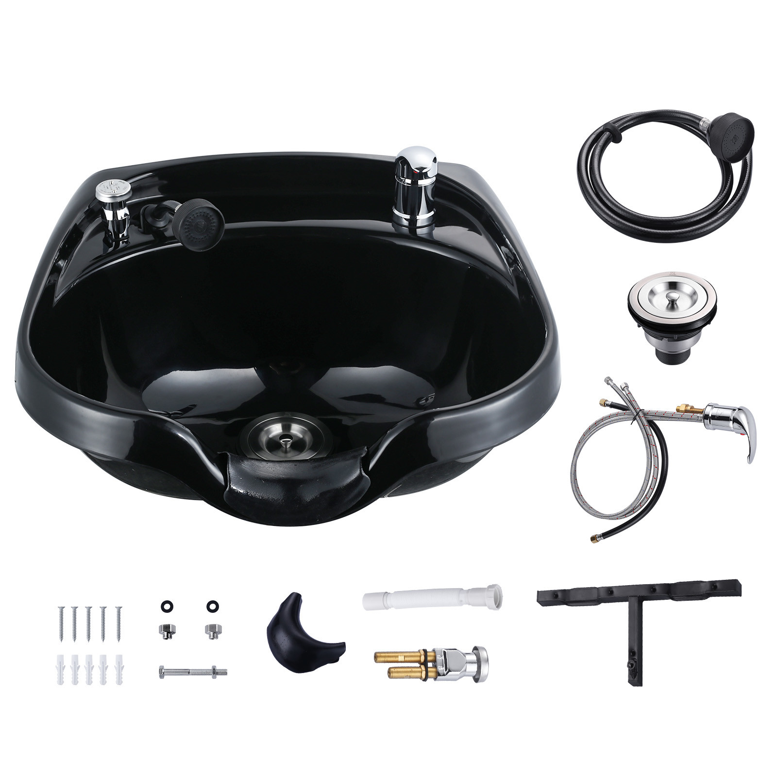 22.4 in. D x 20 in. W Wall Mounted Shampoo Bowl for Salons with Faucet