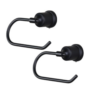 Wall Mounted Bathroom Accessories Toilet Paper Holder, Bath Toilet Tissue Holder in Black (2-Pack)