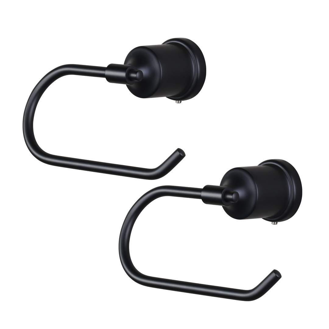 Wall Mounted Bathroom Accessories Toilet Paper Holder, Bath Toilet Tissue Holder in Black (2-Pack)