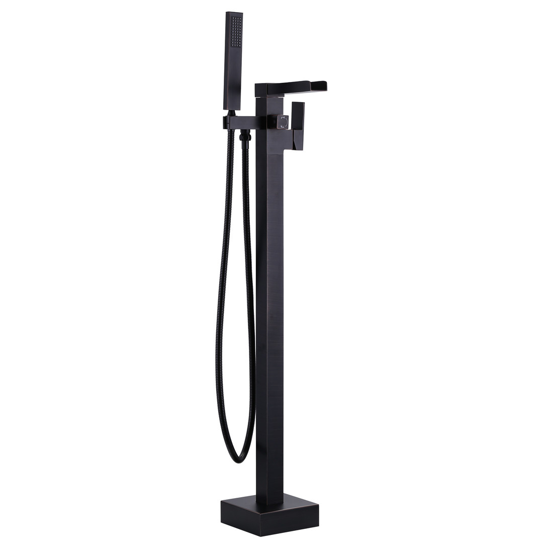 Single Handle Free Standing Bathtub Faucet with Hand Shower in Oil Rubbed Bronze