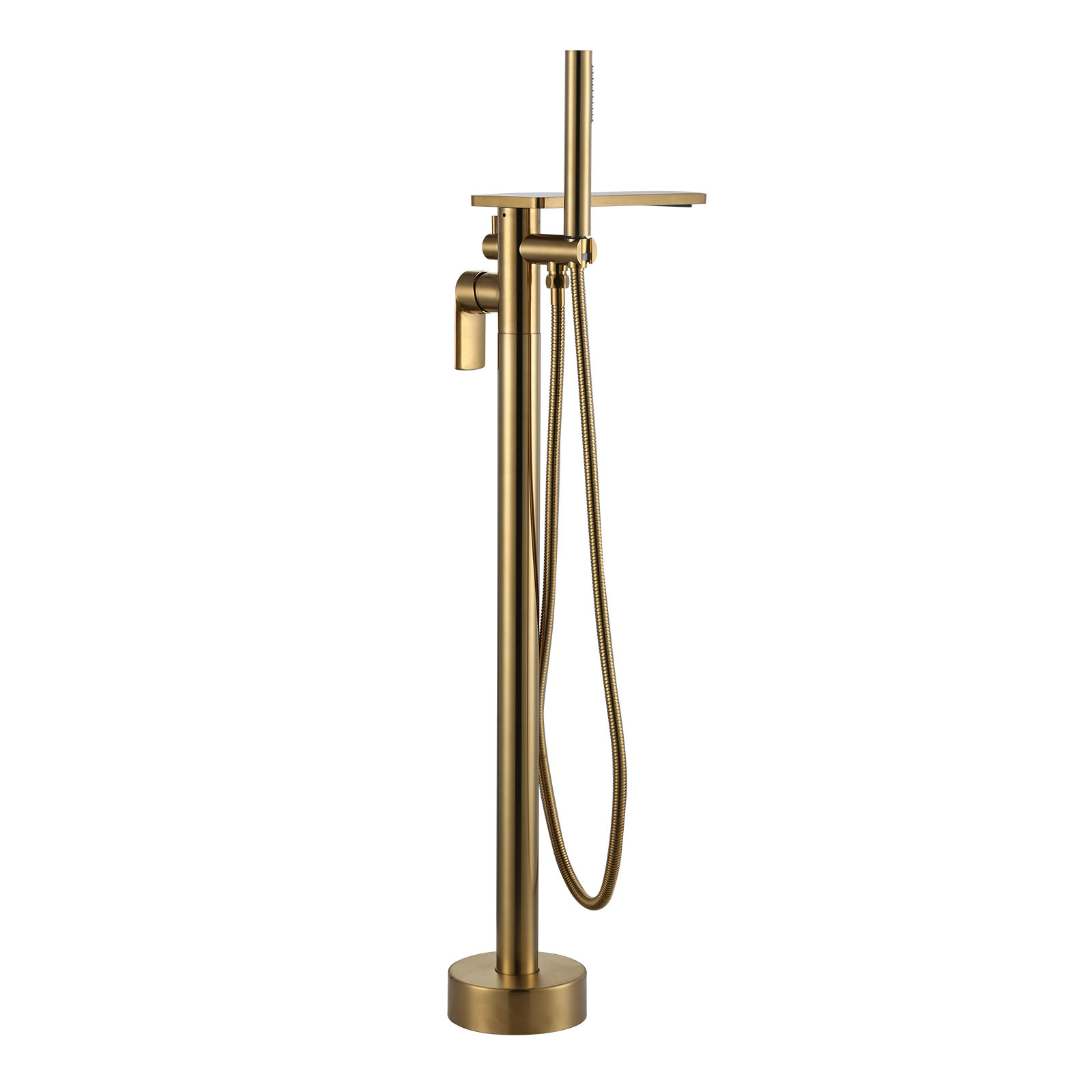 2-Handle Claw Foot Tub Faucet with Hand Shower in. Gold