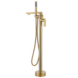 Single-Handle Claw Foot Tub Faucet with Hand Shower in Gold