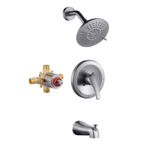 Single Handle 5-Spray Tub and Shower Faucet 2.2 GPM in. Spot Defense Brushed Nickel Valve Included