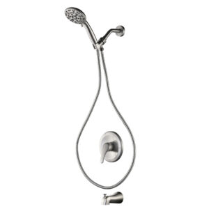 Single Handle 5-Spray Shower Faucet 1.8 GPM with Pressure Balance in. Brushed Nickel (Valve Included)
