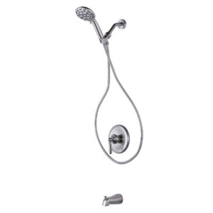 Single Handle 7-Spray Tub and Shower Faucet 1.8 GPM in Brushed Nickel Valve Included