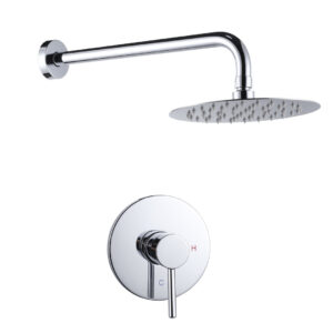 Round 1-Spray Patterns with 1.6 GPM 8 in. Wall Mount Rain Fixed Shower Head in Chrome