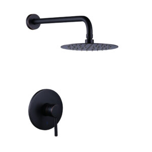 Round 1-Spray Patterns with 1.8 GPM 8 in. Wall Mount Rain Fixed Shower Head in Oil Rubbed Bronze