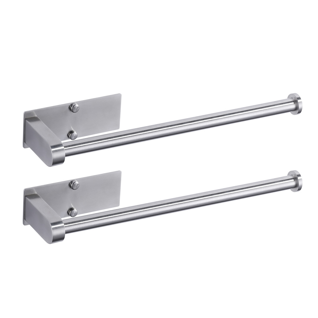 Wall Mount Stainless Steel Kitchen Paper Towel Holder Under Cabinet in Brushed Nickel (2-Pack)