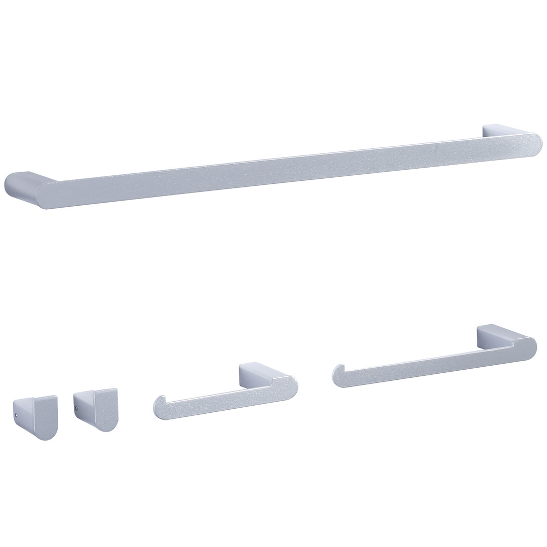 Wall Mounted 5-Piece Stainless Steel Bath Hardware Set, Bathroom Hardware Hanging Set in Brushed Nickel