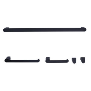 Wall Mounted 5-Piece Stainless Steel Bath Hardware Set, Bathroom Hardware Hanging Set in Matte Black