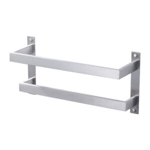 Square 16 in. Wall Mounted Towel Rack Single Towel Holder in Brushed Nickel