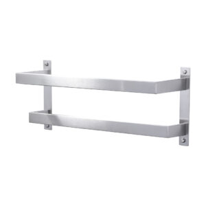 Square 20 in. Wall Mounted Towel Rack Single Towel Holder in Brushed Nickel