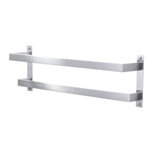 Square 24 in. Wall Mounted Towel Rack Single Towel Holder in Brushed Nickel
