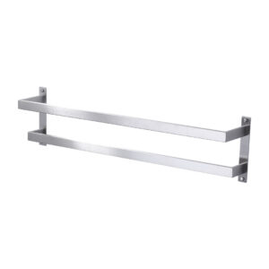 Square 32 in. Wall Mounted Towel Rack Single Towel Holder in Brushed Nickel