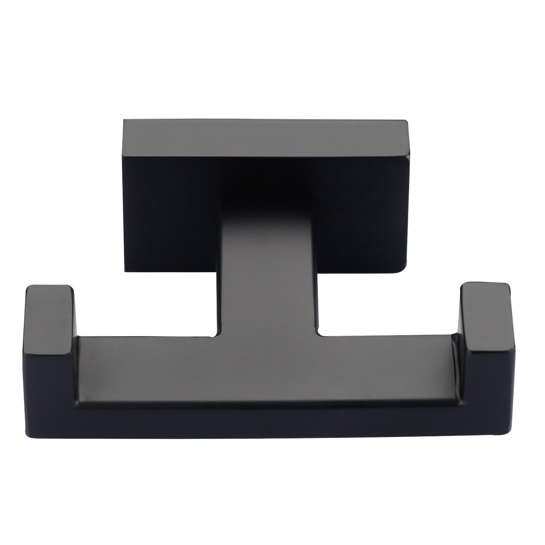 Wall Mounted Square J-Hook Robe/Towel Hook in Matte Black