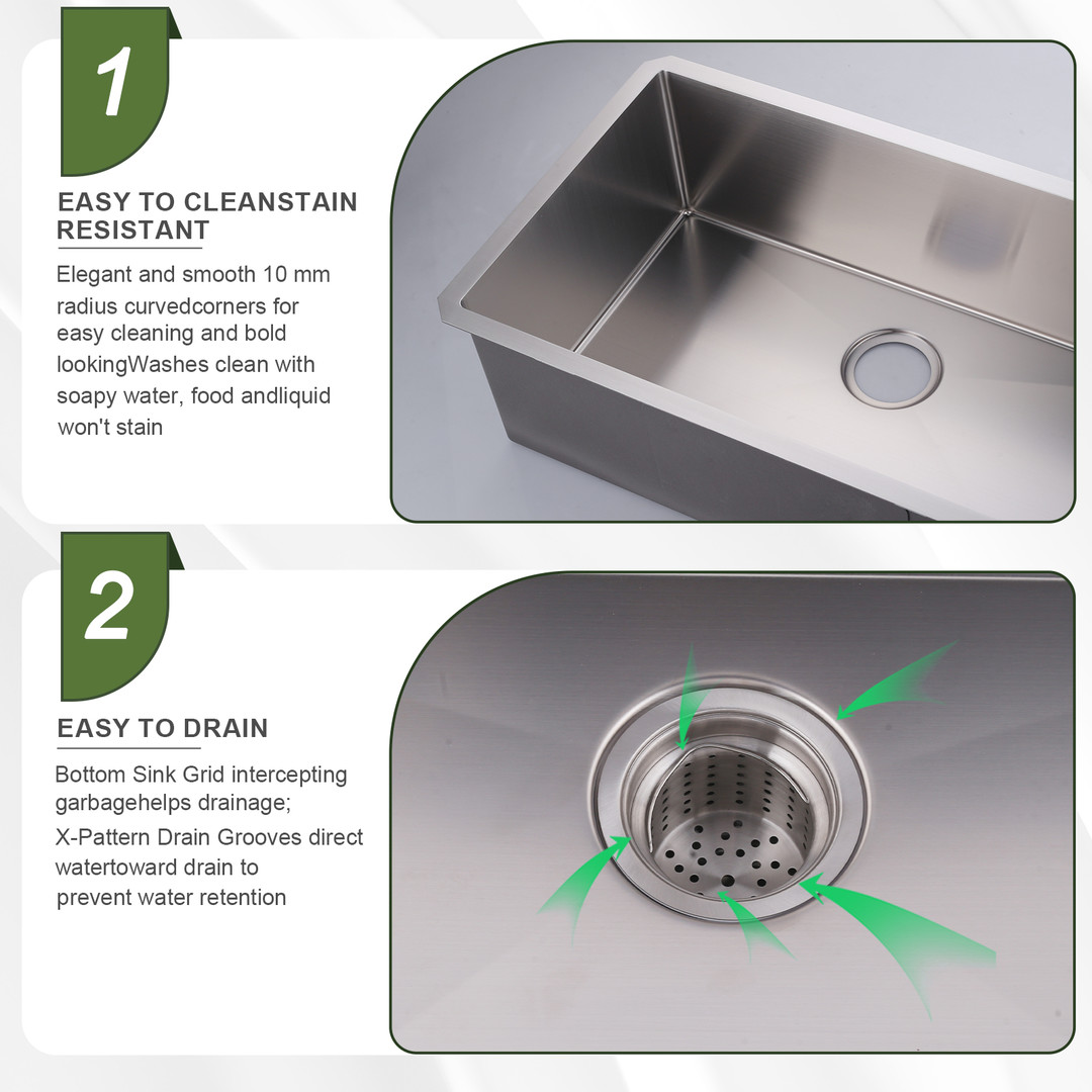 32 in. Drop-in/Undermount Single Bowl 18 Gauge Gunmetal Brushed Nickel ...
