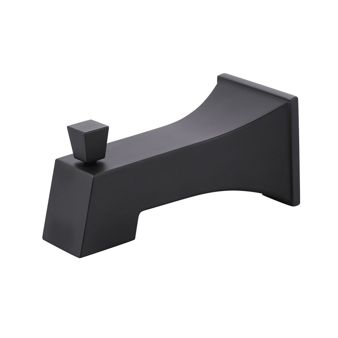 (1-Pack)5.9 in Replacement With Diverter Tub Spout in Matte Black