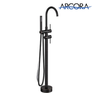 ARCORA Oil Rubbed Bronze High Flow Freestanding Bathtub Faucet with Handheld Sprayer