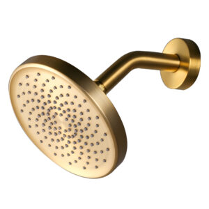 1-Spray Patterns with 1.75 GPM 6 in. Single Wall Mount Waterfall Fixed Shower Head in Brushed Gold