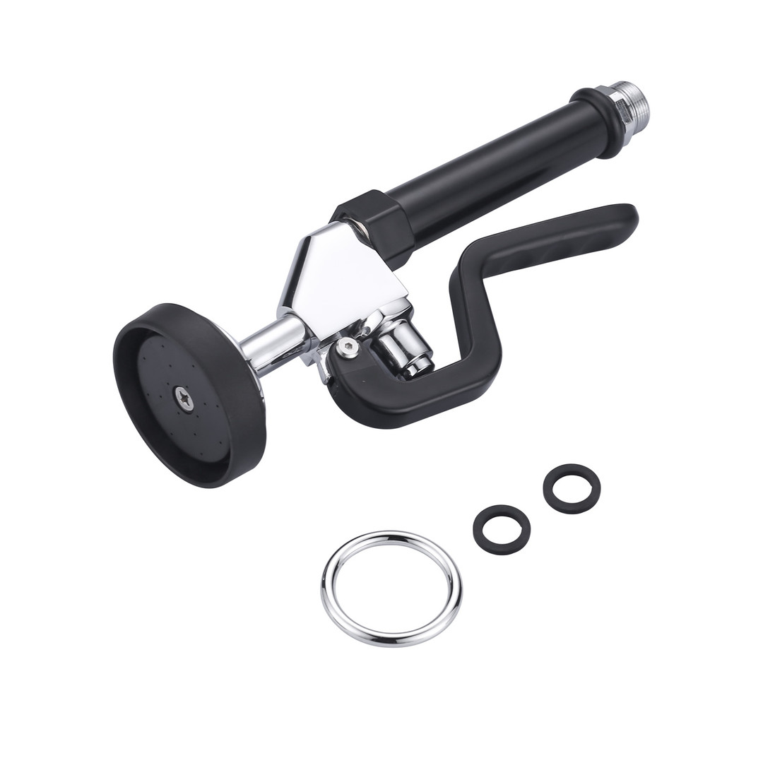 1.42 GPM Pre Rinse Sprayer Commercial Sink Sprayer Replacement for Kitchen Sink Faucet in Black