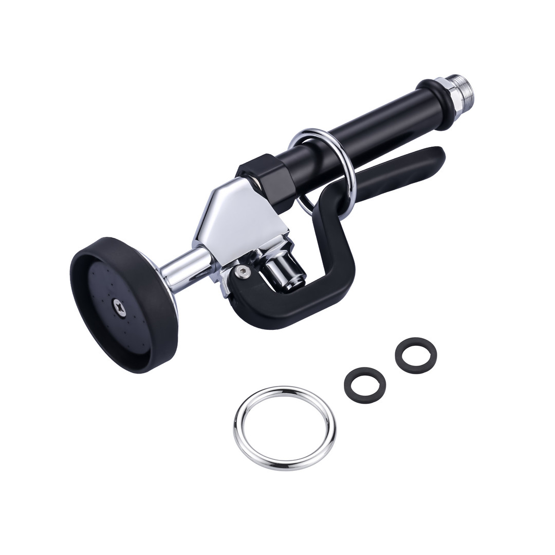 7/8 in. 20 UNEF Brass Pre-Rinse Spray in Black with 18.5 Stainless-Steel Pre Rinse Hose for Commercial Sink Faucet