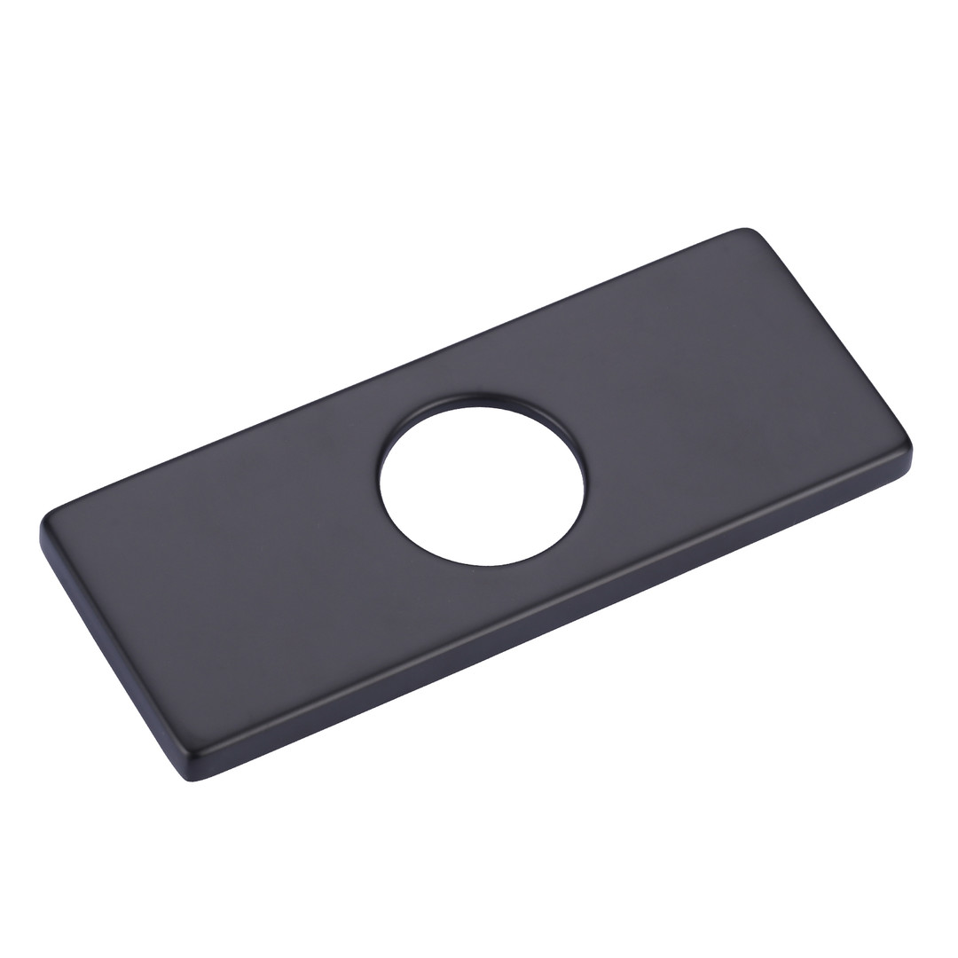 6.1 in. x 2.4 in. x 0.3in. Faucet Deck Plate in Matte Black