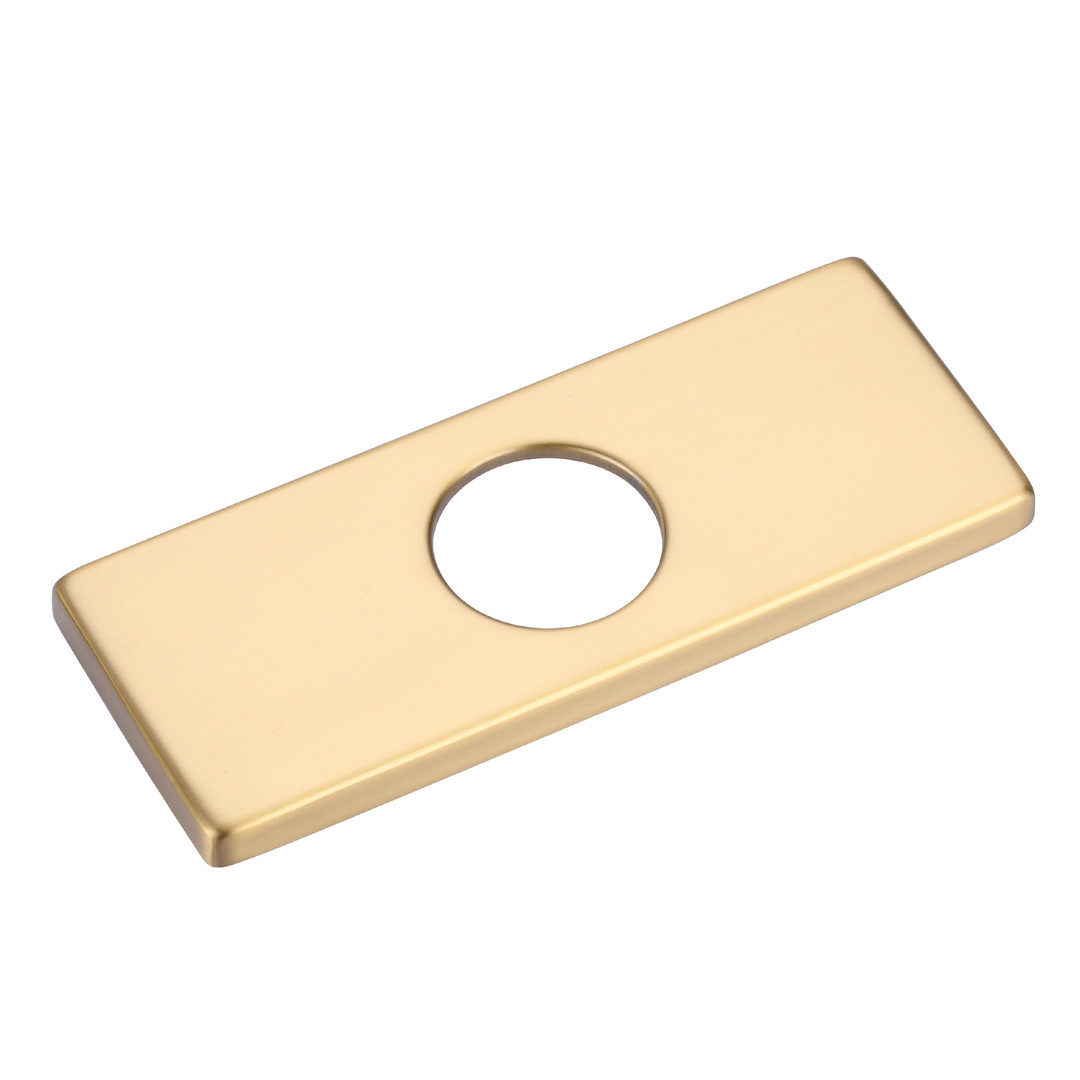 6.1 in. x 2.4 in. x 0.3in. Faucet Deck Plate in Brushed Gold