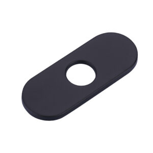 6.3 in. x 2.44 in. x 0.7 in. Stainless Steel Kitchen Sink Faucet Hole Cover Deck Plate in Matte Black (1 Pack)