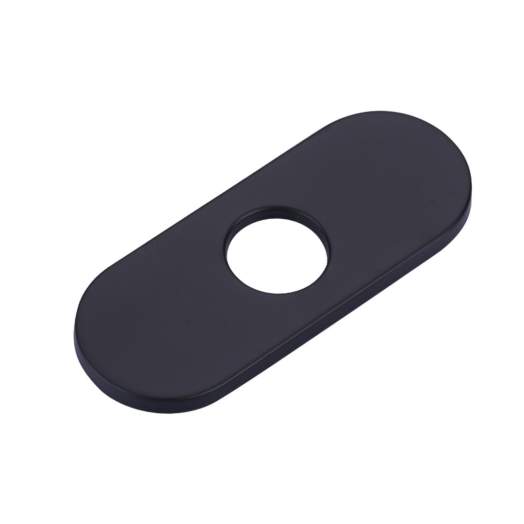 6.3 in. x 2.44 in. x 0.7 in. Stainless Steel Kitchen Sink Faucet Hole Cover Deck Plate in Matte Black (1 Pack)